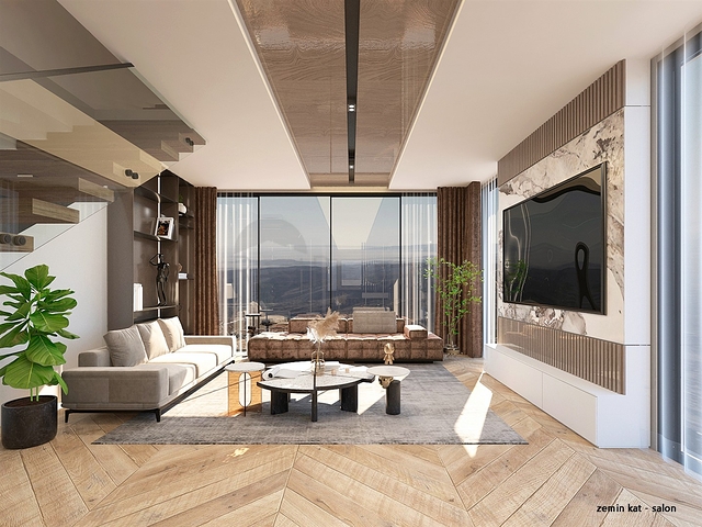 Вилла планировки 4+1 в микрорайоне Алтынкале - Анталия 