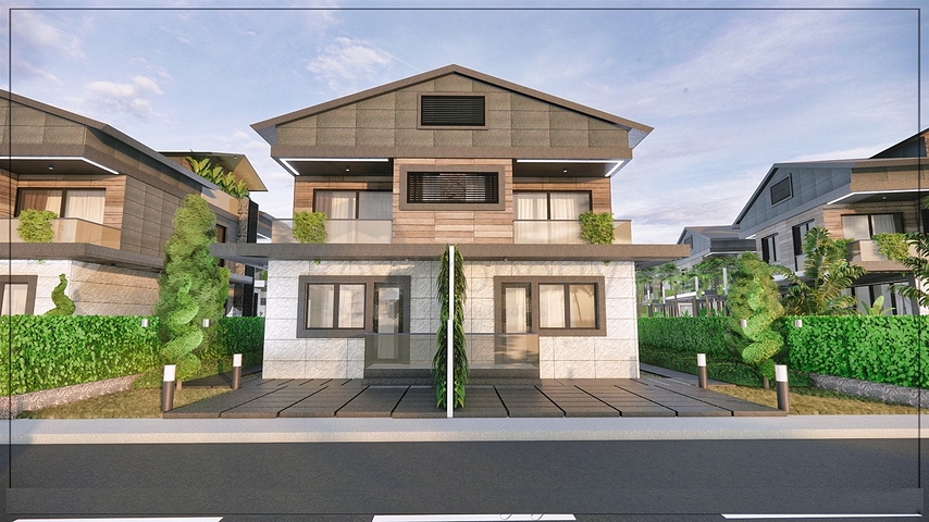 Вилла планировки 4+1 в микрорайоне Алтынкале - Анталия 