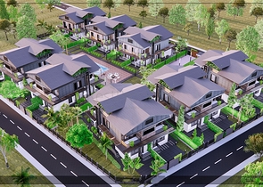 Вилла планировки 4+1 в микрорайоне Алтынкале - Анталия 