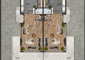 Вилла планировки 4+1 в микрорайоне Алтынкале - Анталия 