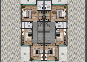 Вилла планировки 4+1 в микрорайоне Алтынкале - Анталия 