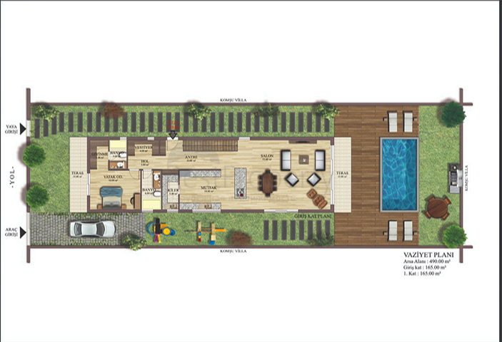 Виллы планировки 5+1 в районе Дошемеалты - Анталия 