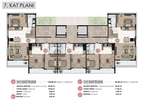 Квартиры планировки 1+1 ,2+1 и 3+1 в микрорайоне Эрменек - Анталия 