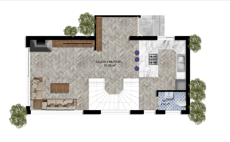 Виллы планировки 4+1 в районе Сиде - Анталия 