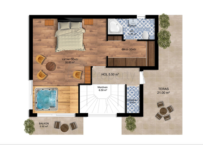 Виллы планировки 4+1 в районе Сиде - Анталия 