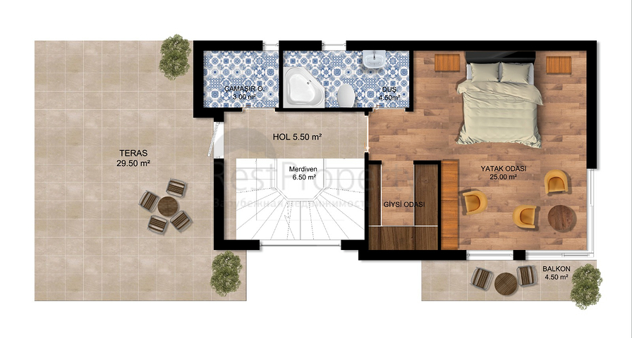 Виллы планировки 4+1 в районе Сиде - Анталия 