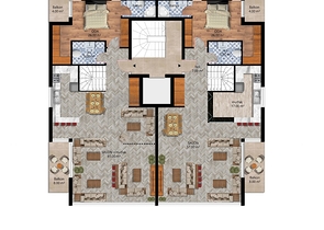 Квартиры планировки 2+1,3+1 и 4+1 дуплекс в микрорайоне Хурма - Анталия 