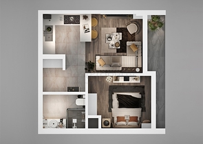 Квартира планировки 1+1 в районе Алтынташ - Анталия 