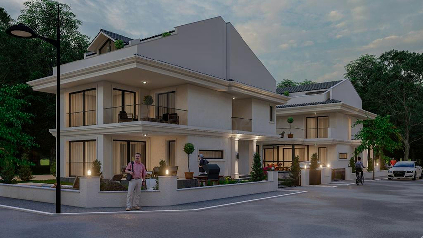 Виллы планировки 6+1 в районе Фетхие - Анталия 