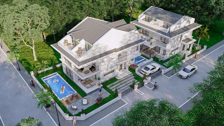 Виллы планировки 6+1 в районе Фетхие - Анталия 