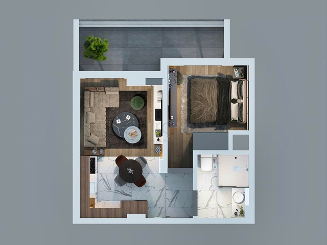 Квартиры планировки 1+1 в районе Алтынташ - Анталия 