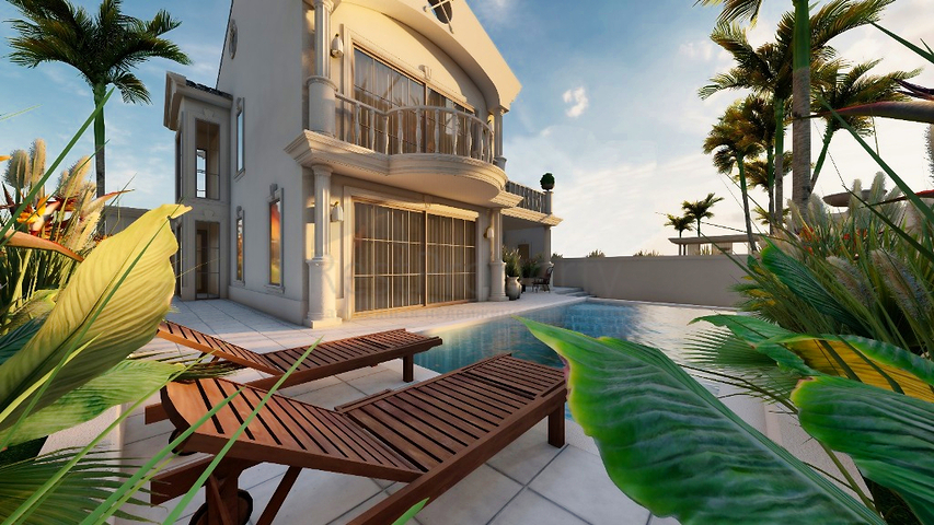 Вилла планировки 4+1 в районе Фетхие - Анталия 