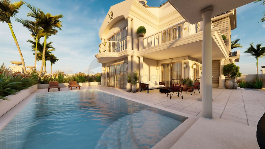 Вилла планировки 4+1 в районе Фетхие - Анталия 