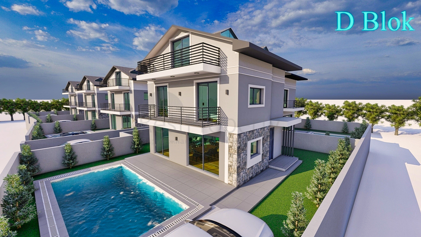 Виллы планировки 4+1 в районе Фетхие - Анталия  Виллы планировки 4+1 в районе Фетхие - Анталия