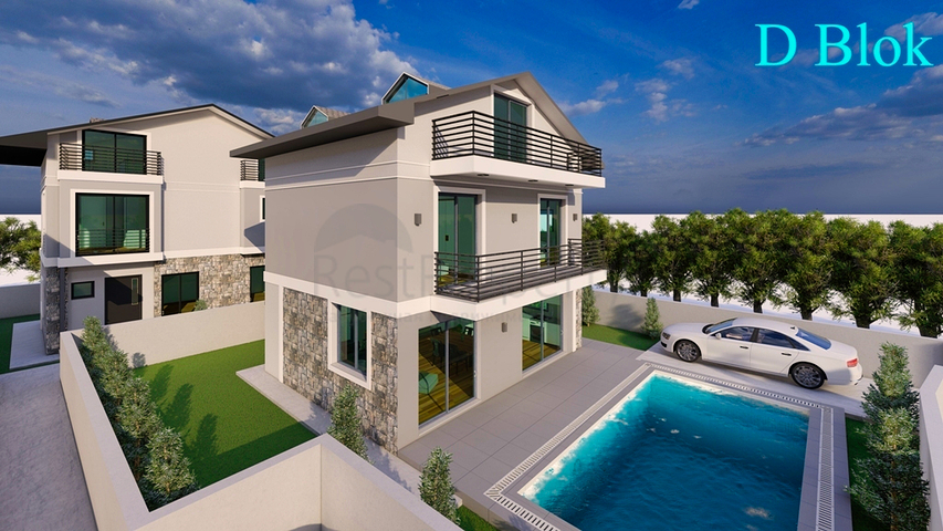 Виллы планировки 4+1 в районе Фетхие - Анталия  Виллы планировки 4+1 в районе Фетхие - Анталия