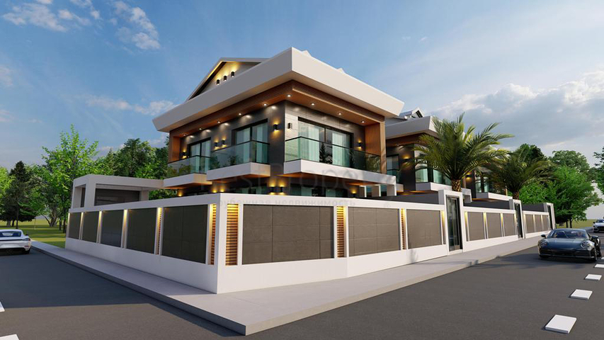 Вилла планировки 4+1 в районе Фетхие - Анталия 