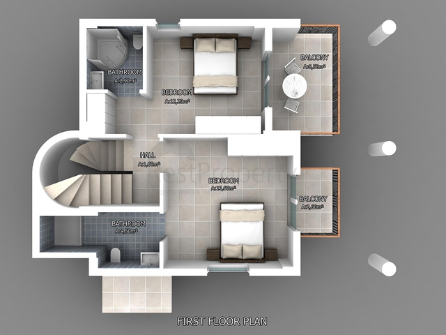 Вилла планировки 4+1 в районе Фетхие - Анталия 