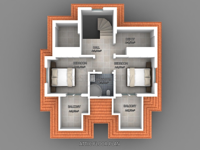 Вилла планировки 4+1 в районе Фетхие - Анталия 
