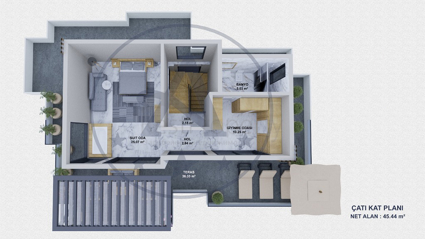 Вилла планировки 6+1 в районе Фетхие - Анталия 