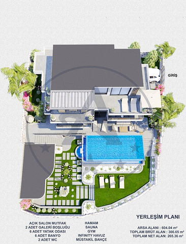 Вилла планировки 6+1 в районе Фетхие - Анталия 