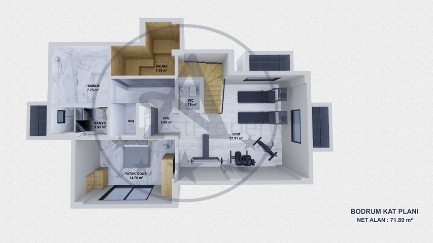 Вилла планировки 6+1 в районе Фетхие - Анталия 