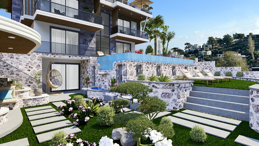 Вилла планировки 6+1 в районе Фетхие - Анталия 