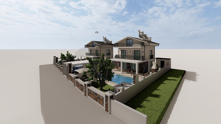 Вилла планировки 4+1 в районе Фетхие - Анталия 