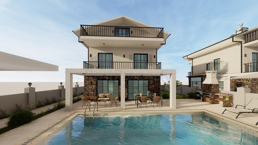 Вилла планировки 4+1 в районе Фетхие - Анталия 