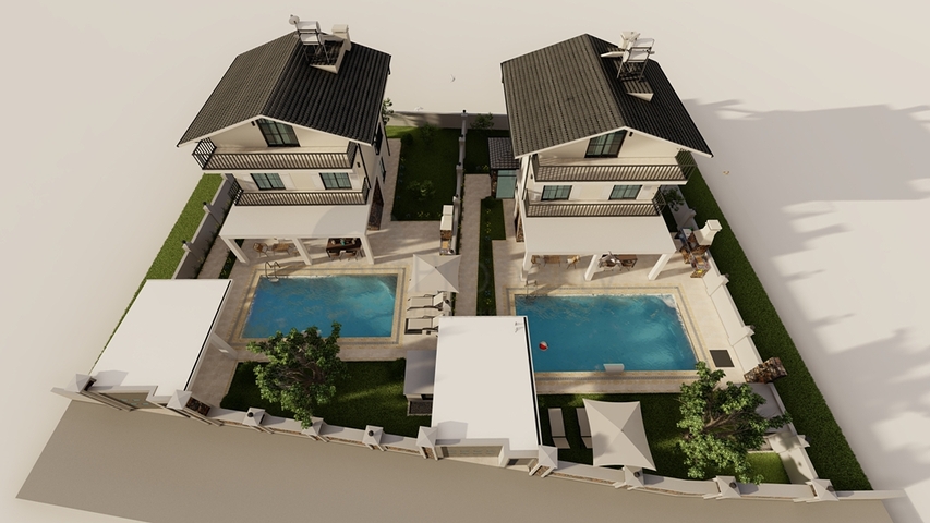 Вилла планировки 4+1 в районе Фетхие - Анталия 