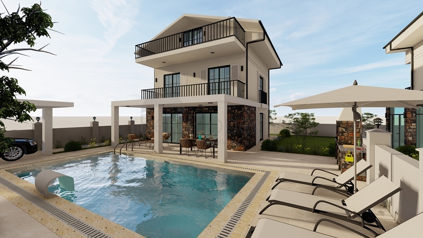 Вилла планировки 4+1 в районе Фетхие - Анталия 