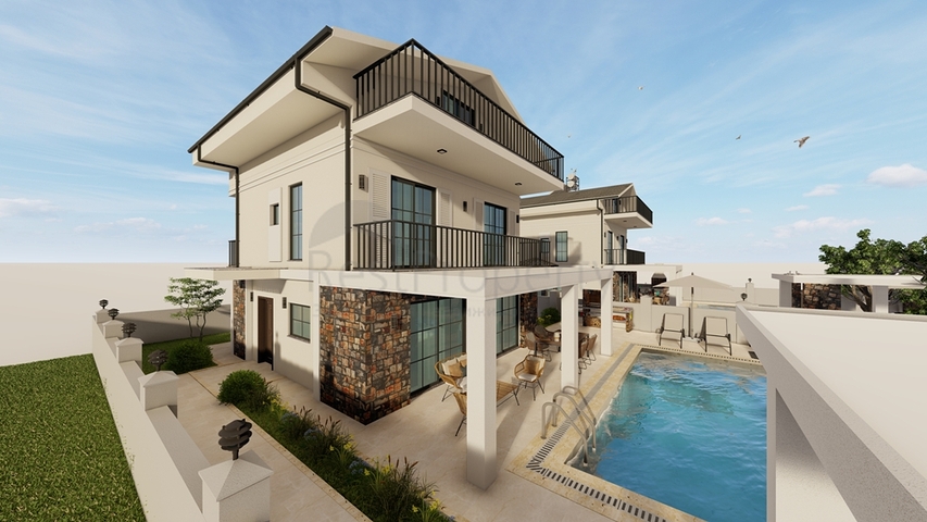 Вилла планировки 4+1 в районе Фетхие - Анталия 