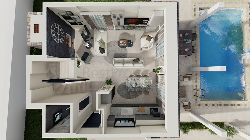 Вилла планировки 4+1 в районе Фетхие - Анталия 