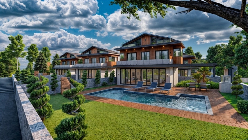 Вилла планировки 4+1 в районе Фетхие - Анталия  Вилла планировки 4+1 в районе Фетхие - Анталия