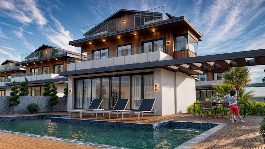 Вилла планировки 4+1 в районе Фетхие - Анталия  Вилла планировки 4+1 в районе Фетхие - Анталия