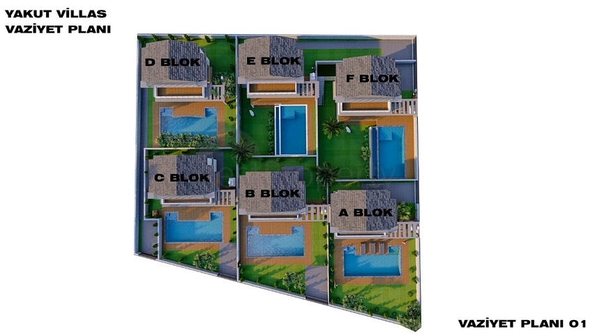 Вилла планировки 4+1 в районе Фетхие - Анталия  Вилла планировки 4+1 в районе Фетхие - Анталия