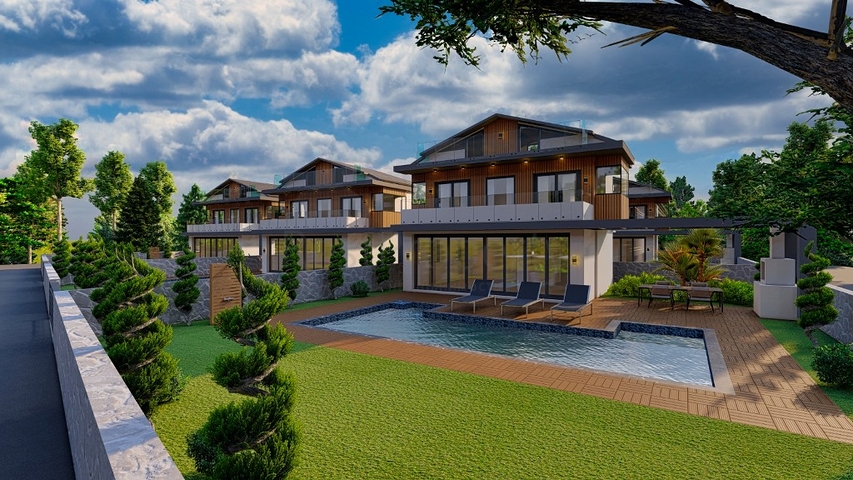 Вилла планировки 4+1 в районе Фетхие - Анталия  Вилла планировки 4+1 в районе Фетхие - Анталия