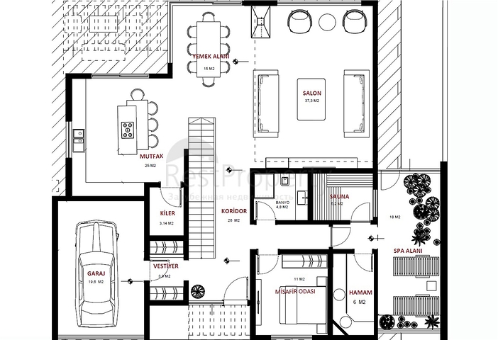 Комфортабельная современная вилла 6+1 в Анталии Дошемеальты