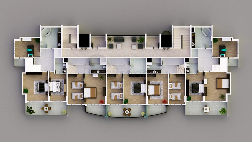 Новый комплекс в Махмутларе, на берегу Средиземного моря.