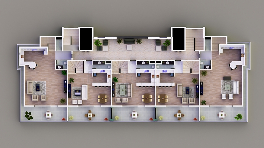 Новый комплекс в Махмутларе, на берегу Средиземного моря.