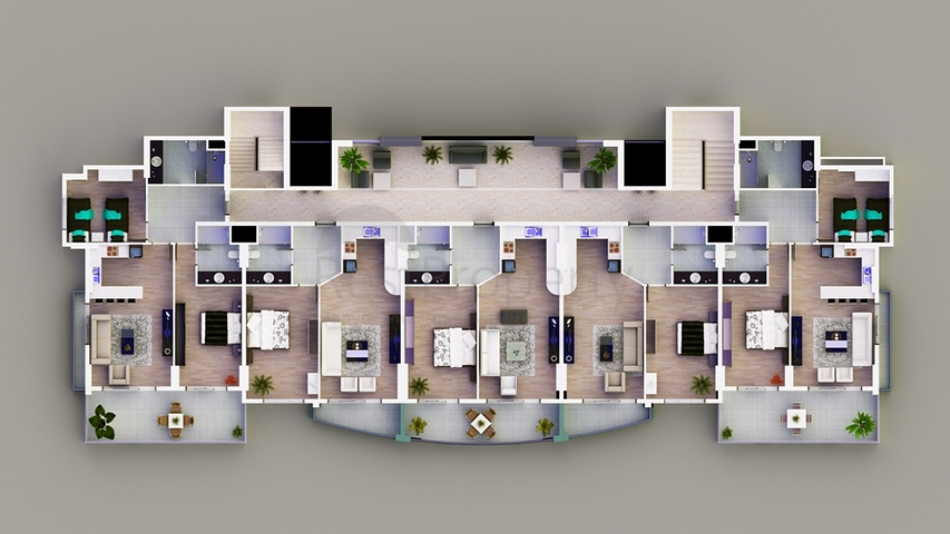 Новый комплекс в Махмутларе, на берегу Средиземного моря.