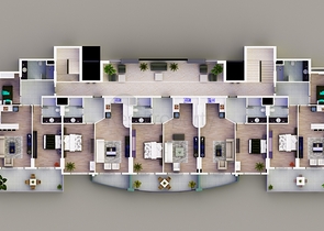 Новый комплекс в Махмутларе, на берегу Средиземного моря.