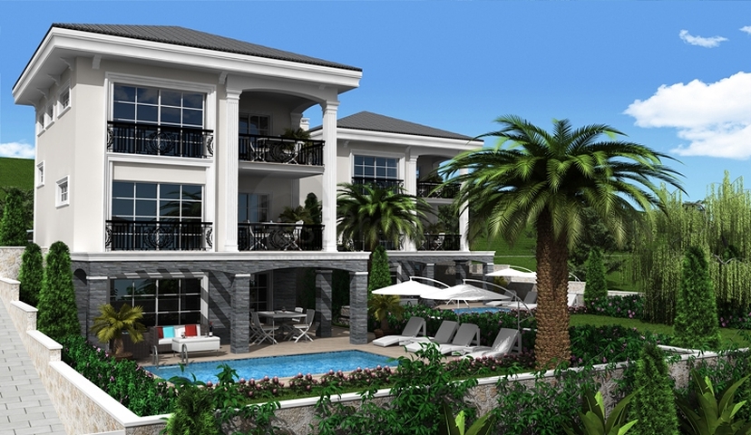 Вилла 4+1 на стадии проектирования в Олюдениз, Фетхие