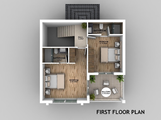 Вилла 4+1 на стадии проектирования в Олюдениз, Фетхие