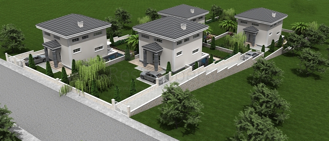 Вилла 4+1 на стадии проектирования в Олюдениз, Фетхие