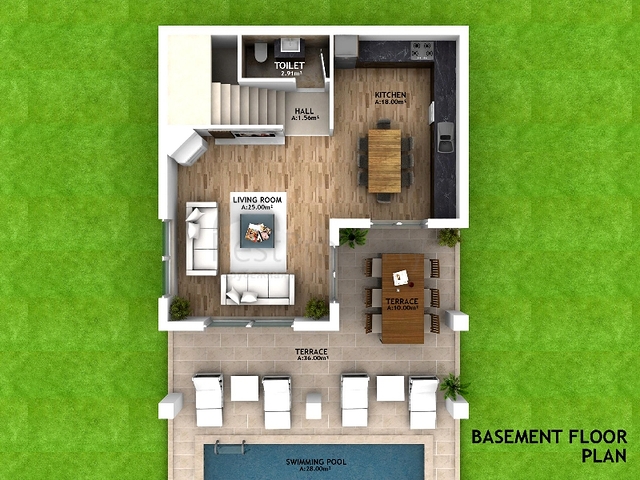 Вилла 4+1 на стадии проектирования в Олюдениз, Фетхие