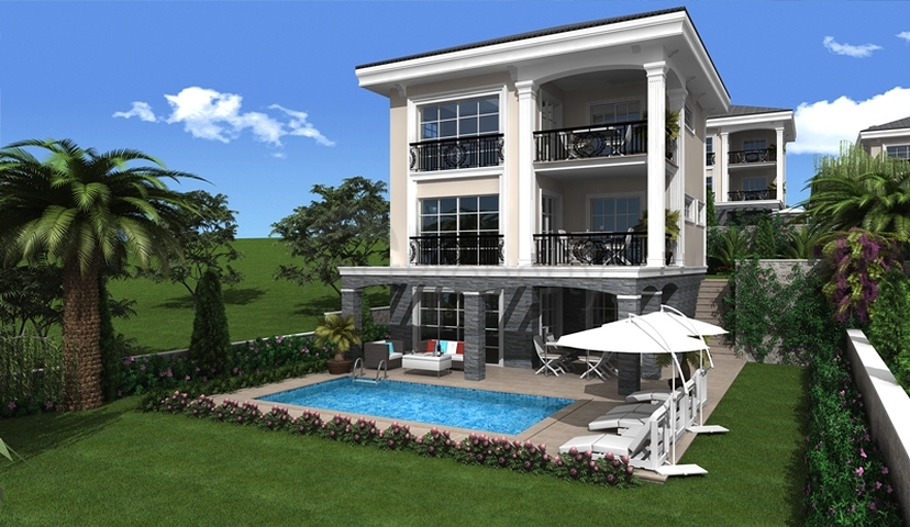 Вилла 4+1 на стадии проектирования в Олюдениз, Фетхие