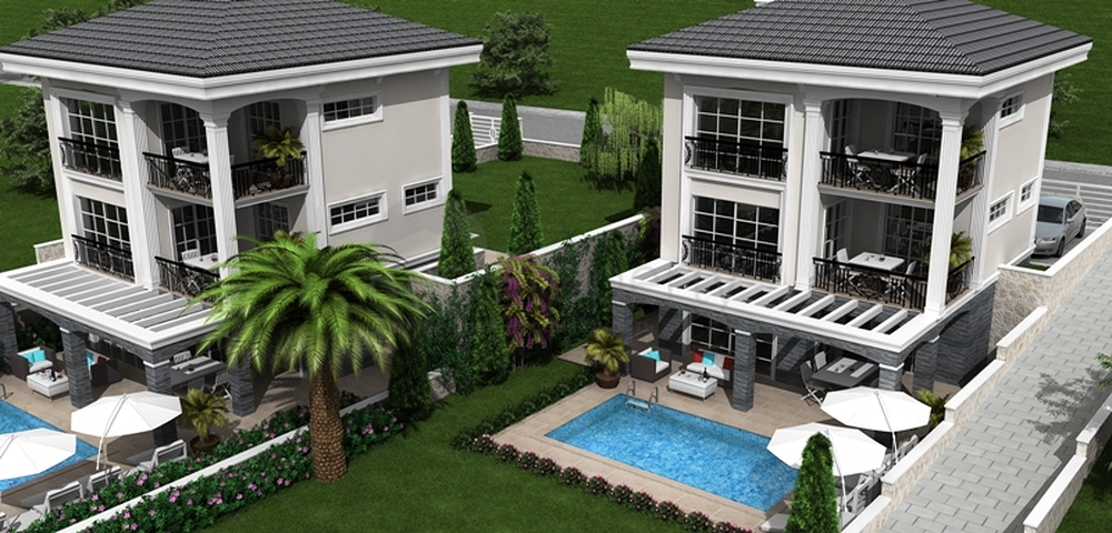 Вилла 4+1 на стадии проектирования в Олюдениз, Фетхие