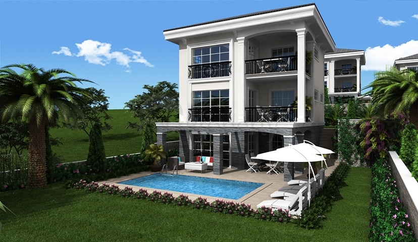 Вилла 4+1 на стадии проектирования в Олюдениз, Фетхие