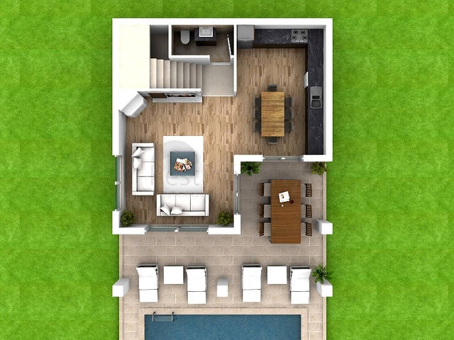 Вилла 4+1 на стадии проектирования в Олюдениз, Фетхие