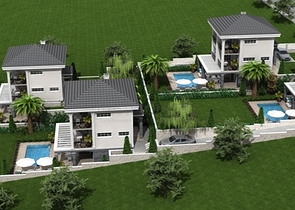 Вилла 4+1 на стадии проектирования в Олюдениз, Фетхие